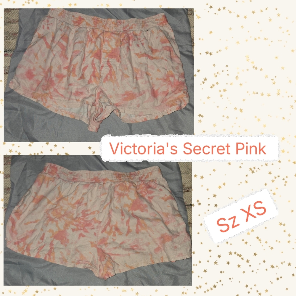 ❤️PINK Victoria's Secret Tie-Dye Shorts - Pink and Orange